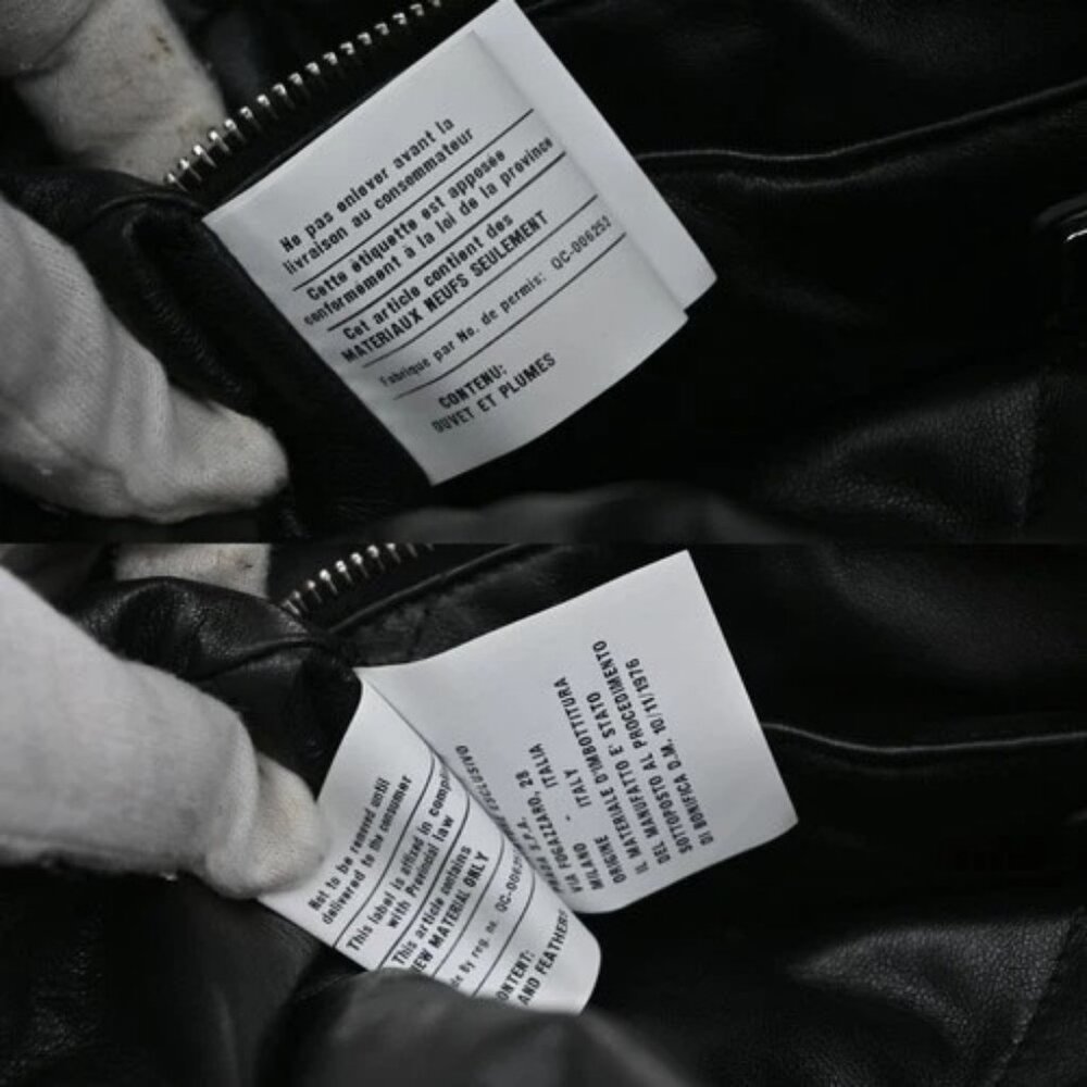 PRADA Logo Padded Hand Tote Bag Nappa Leather Black Italy 307RF799 - Picture 16 of 16